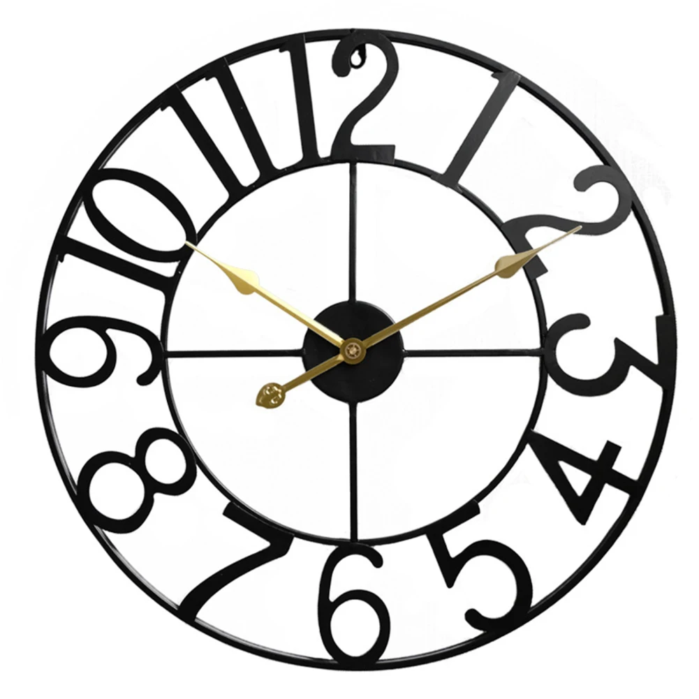 60cm Round Wall Clock Silent Non Ticking Battery Operated Wall Clock