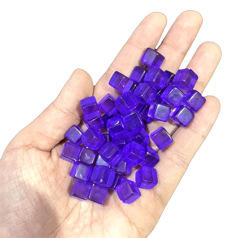 50-Piece Set of High-Quality Clear Crystal Cube Dice - Square Corner Chess Tokens