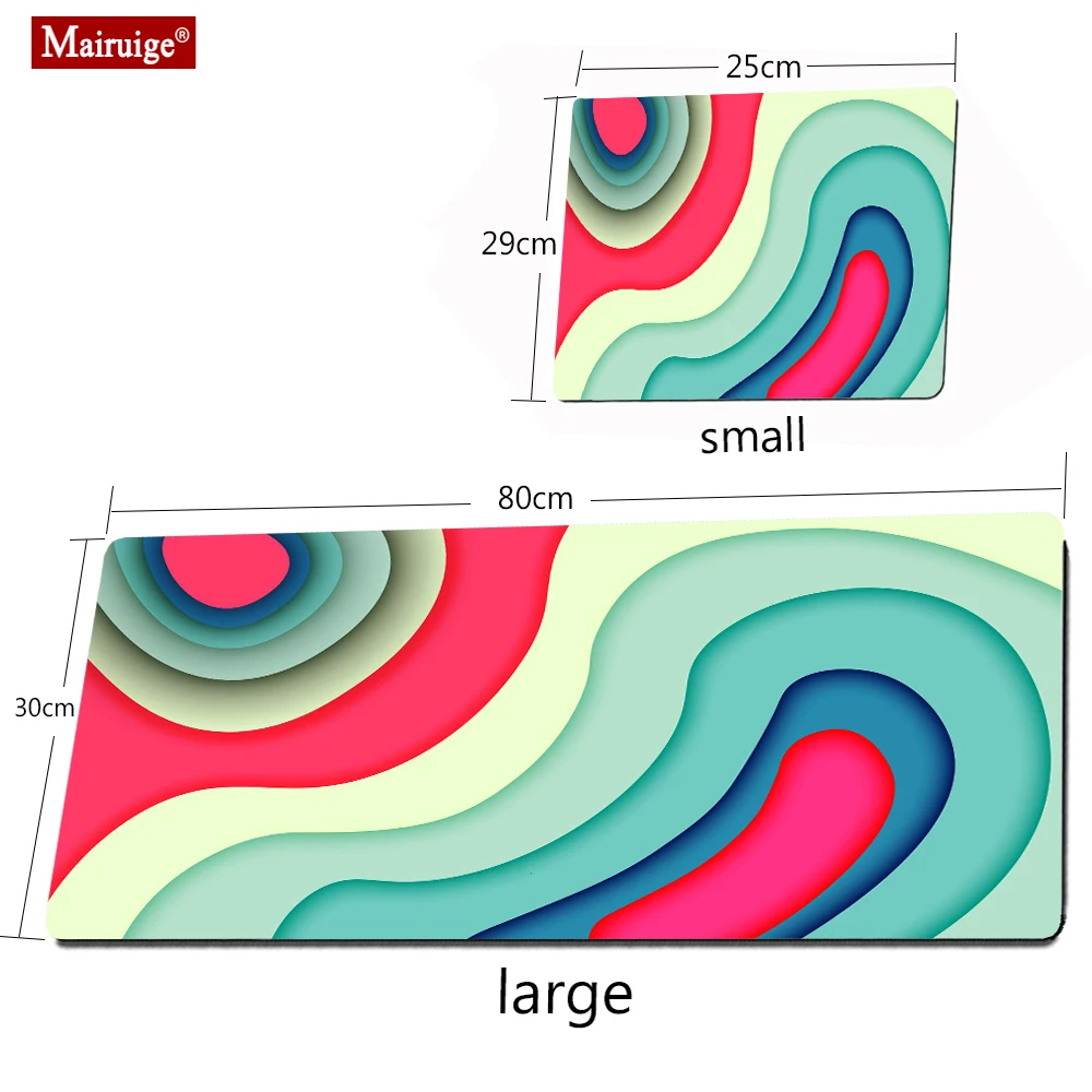 

Colorful Waves 80x30cm Large Desk Pad Gaming Mouse Pad Gamer Waterproof Kawaii Desk Mat Computer Keyboard Table Decoration Cover