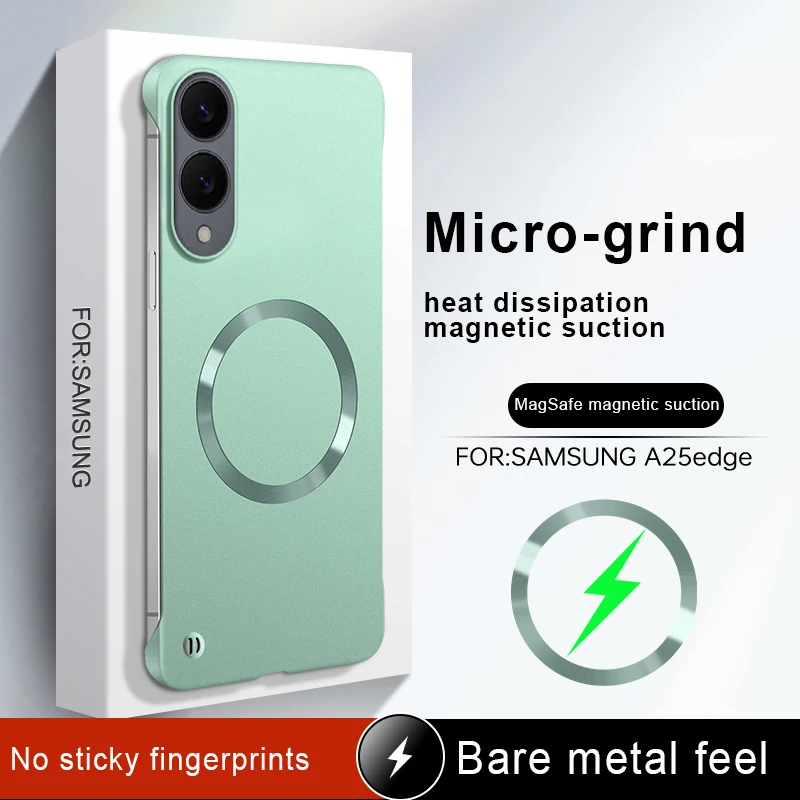 Matte Metall-Dünne PC Rahmenlose Magnetische Magsafe-Hüllen für Samsung S25 Edge FE S24 S23 S25 S26 Ultra S22 Plus A56 5G Armor Cover – Detail 30
