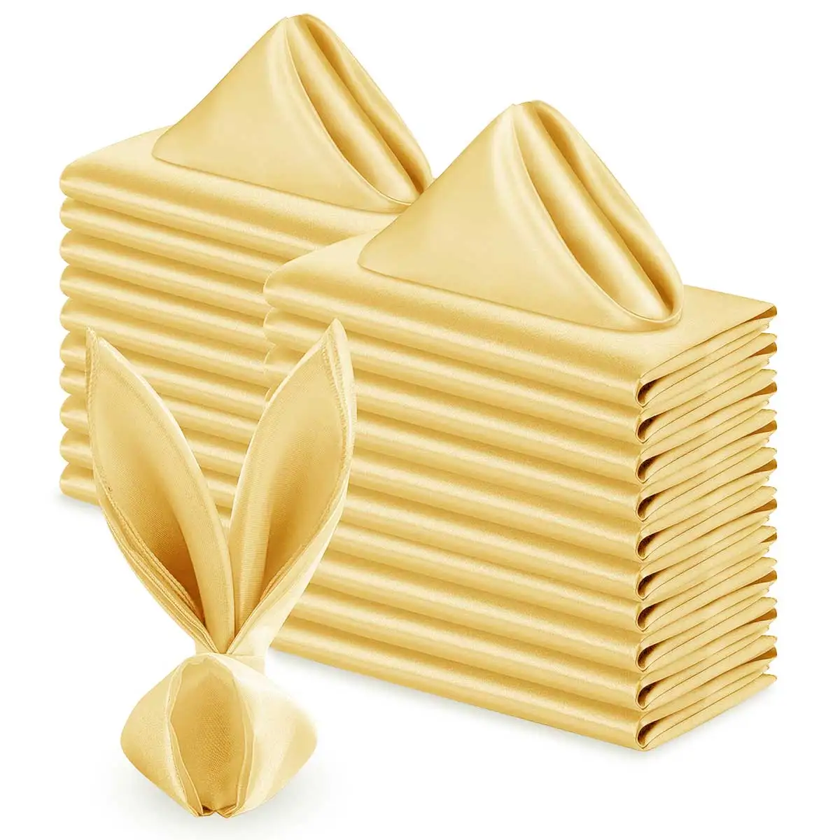 Wedding Napkins Decoration Cloth Square Satin Fabric Handkerchief Napkin 12pcs 50x50cm Party Home Supplies Dinner Table Decor