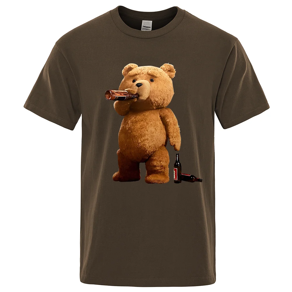 Charming Bear Beer Poster Graphic T-Shirt - Men's Casual Oversized Streetwear Tee