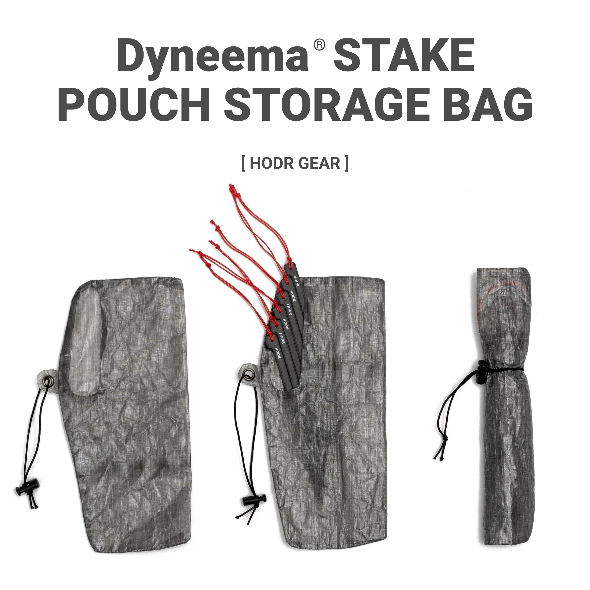 【HODRGEAR】Dyneema Bodenpflock-Aufbewahrungstasche 1,43oz Cuben Fiber DCF EDC Gear Stakes Tasche Ultraleicht 3/4g Bodenpflock Minimalistisch