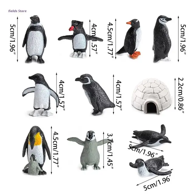 Realistic Penguin Set Figures Model 11pcs Ocean Animal Toy Kids Room Ornament 6