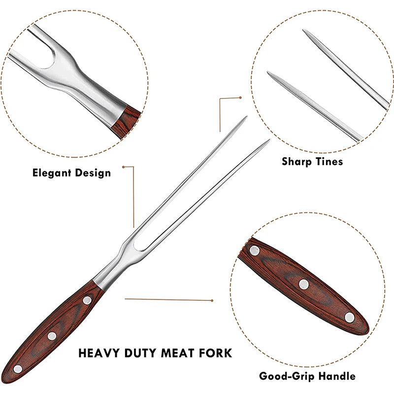 Carving Fork 15 Inch - Meat Forks For Kitchen With Two