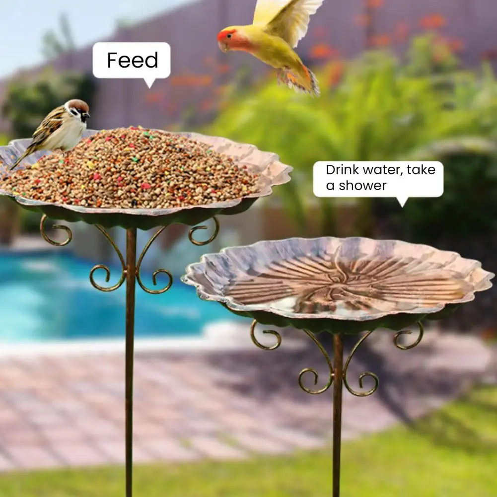 Garden Bird Feeders Freestanding Bird Bath Outdoor 35.5 Inch ...