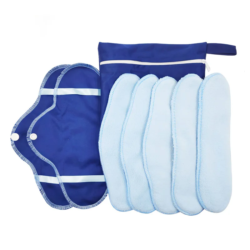 8Pcs Set Reusable Washable Cloth Menstrual Pads Leak-proof Sanitary Napkins sanitary pads