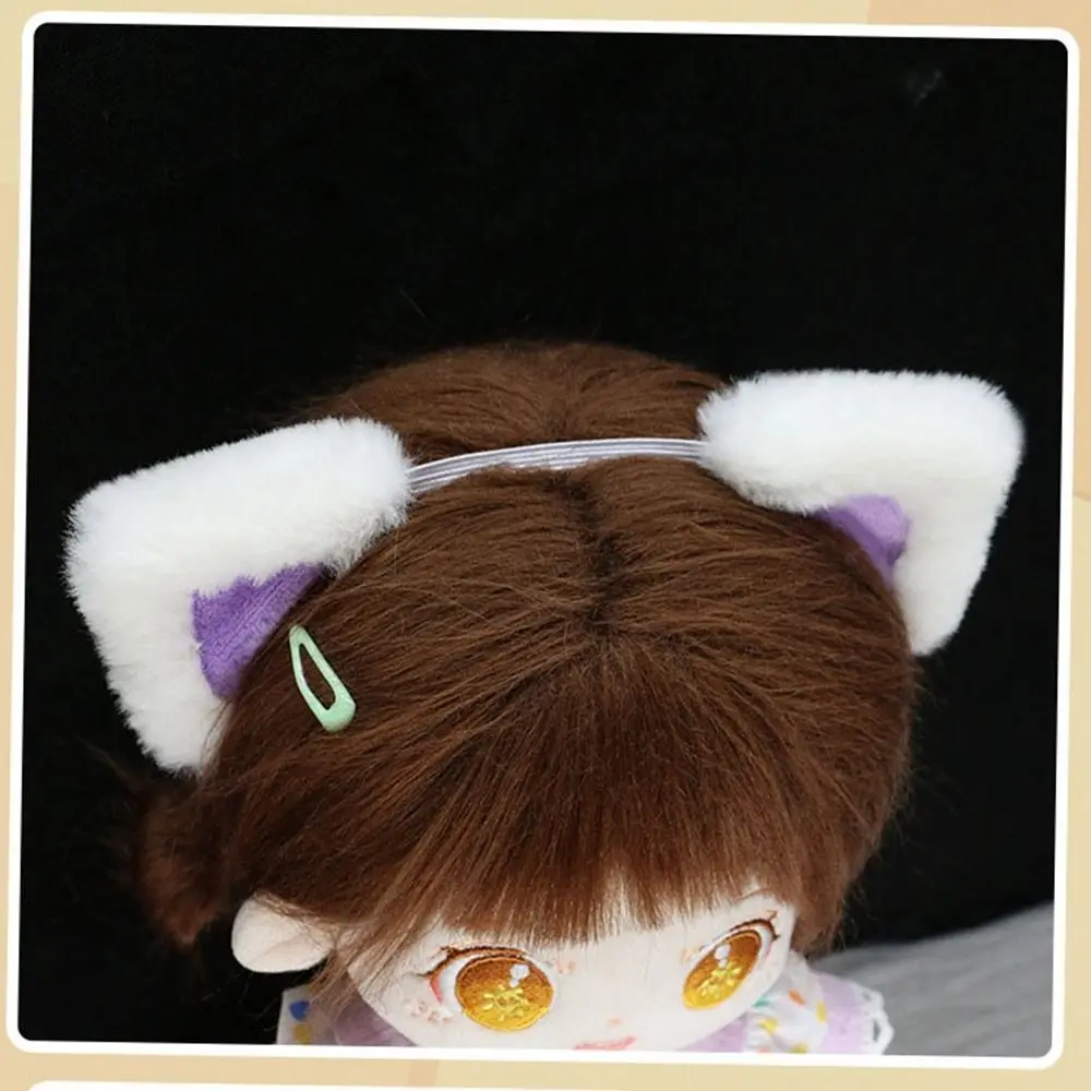20cm Puppen Zubehör niedlichen Plüsch Katzen ohr Stirnband haarigen Schwanz für Baumwolle Stofftiere Kopf bedeckung Idol Puppen Haar Dekor – Detail 16