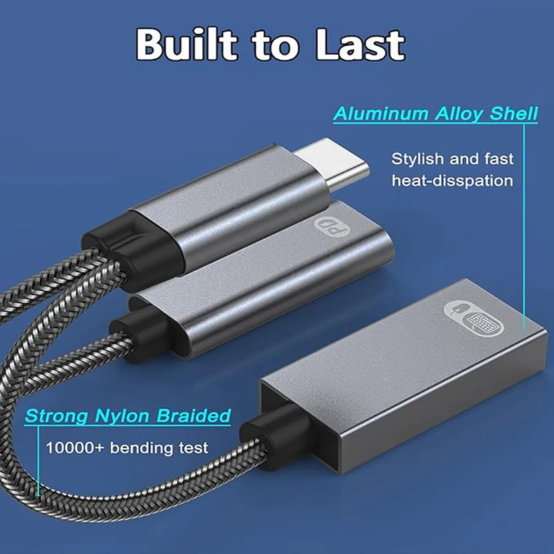 Versatile USB-C to USB-A Converter with PD Charging Support