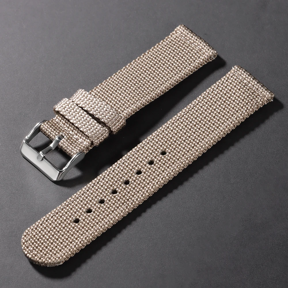 Nylon Canvas Woven Soft Watch Band - Sport & Military Style Wristband