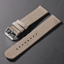 Nylon Canvas Woven Soft Watch Band - Sport & Military Style Wristband - 20mm (Gray)