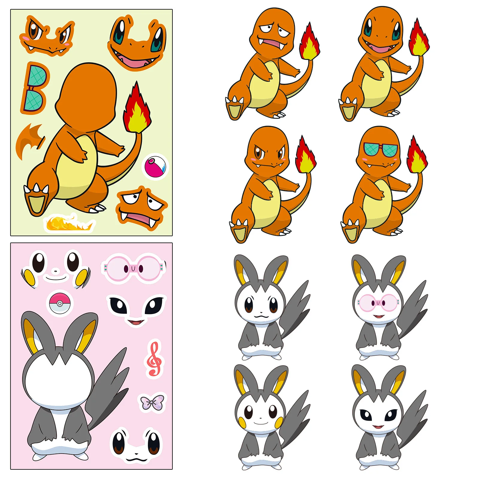 Pegatinas de Pokemon, 100 Uds., pegatinas geniales de Pikachu para botellas  de agua de hidrofrasco, pegatina de Pokemon para niños y adultos oso de  fresa Juguete