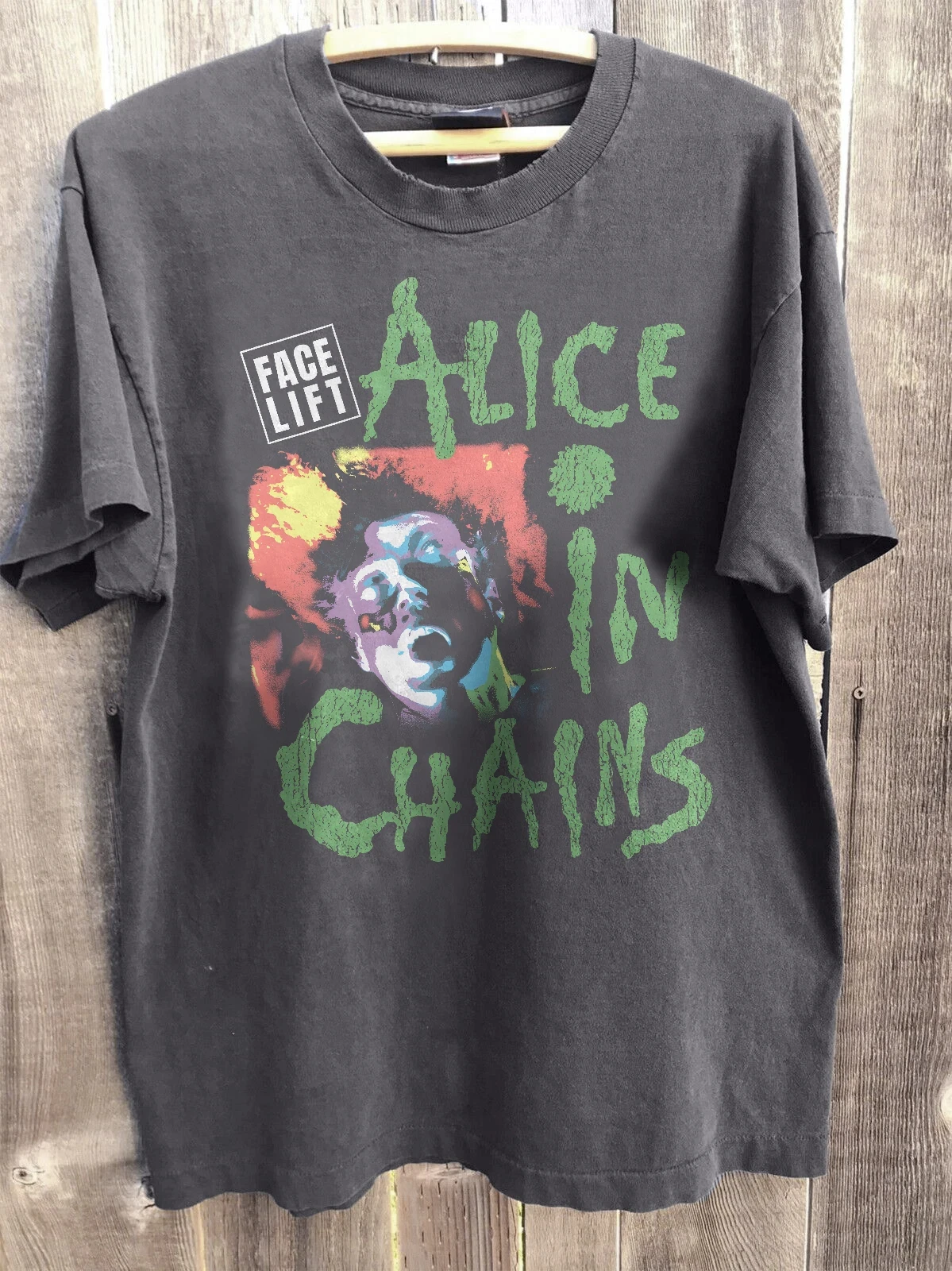 Sommer Damen Retro Alice in Chains T-Shirt Baumwolle Streetwear Übergroß Locker Lässig Kurzarm Geeignet für Alle Jahreszeiten