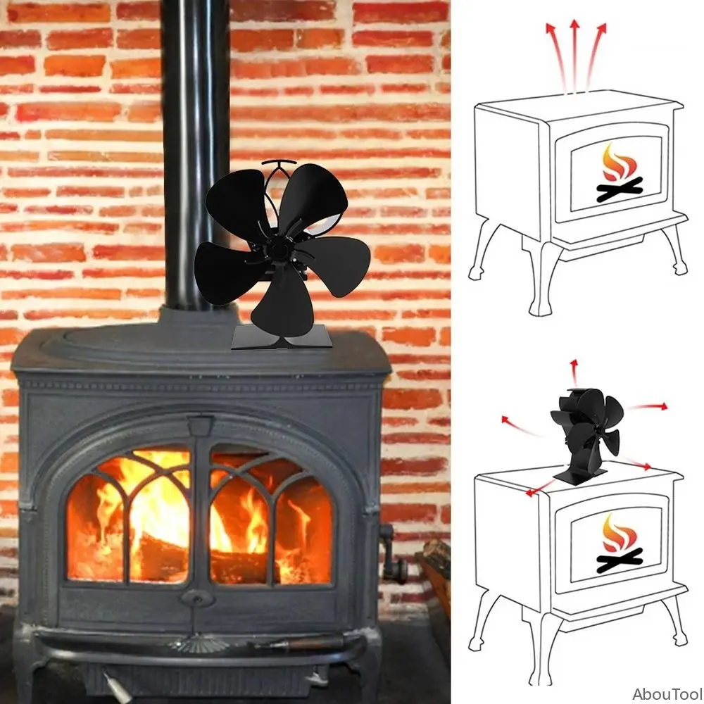 2/3/4/5/7 blades Stove Fan Blade replacement Aluminum alloy Fan Blades Fire Heat Power Saving Burner Fireplace Spare Parts