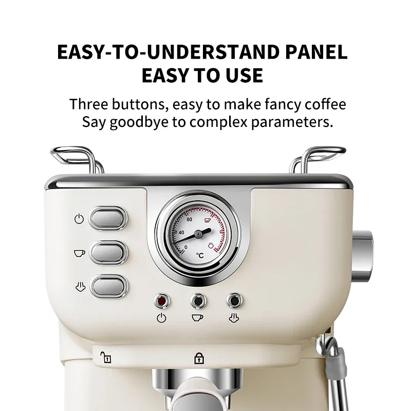 20 Bar Electric Coffee Machine Italian Semi-automatic Professional Expresso Coffee Maker Office Small Coffee Machines 220V 4