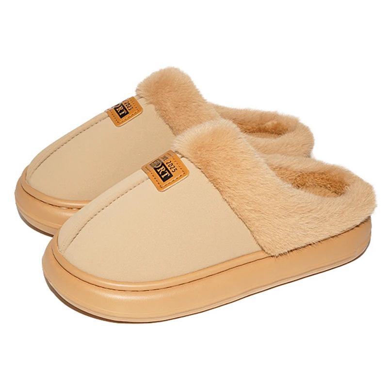 Thick Bottom Fluffy Home Slippers Women Indoor Mute Non Slip Cotton Slippers Woman Lightweight Soft Sole Warm Winter Shoes 45