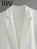 TRAF GAL 2024 Spring Summer Woman Fashion 10-color Rolled Up Sleeve Suit Jacket Casual Slim Double Pockets Fashion Blazers Y2K 6
