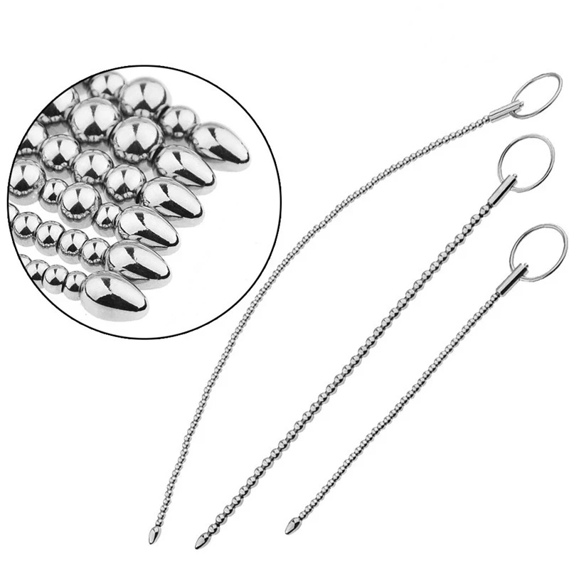 Male Penis Beads Electric Shock Urethral Catheter Sounding Dilator Penis Plug Stainless Steel Urethral Bead Sex Toys For Men