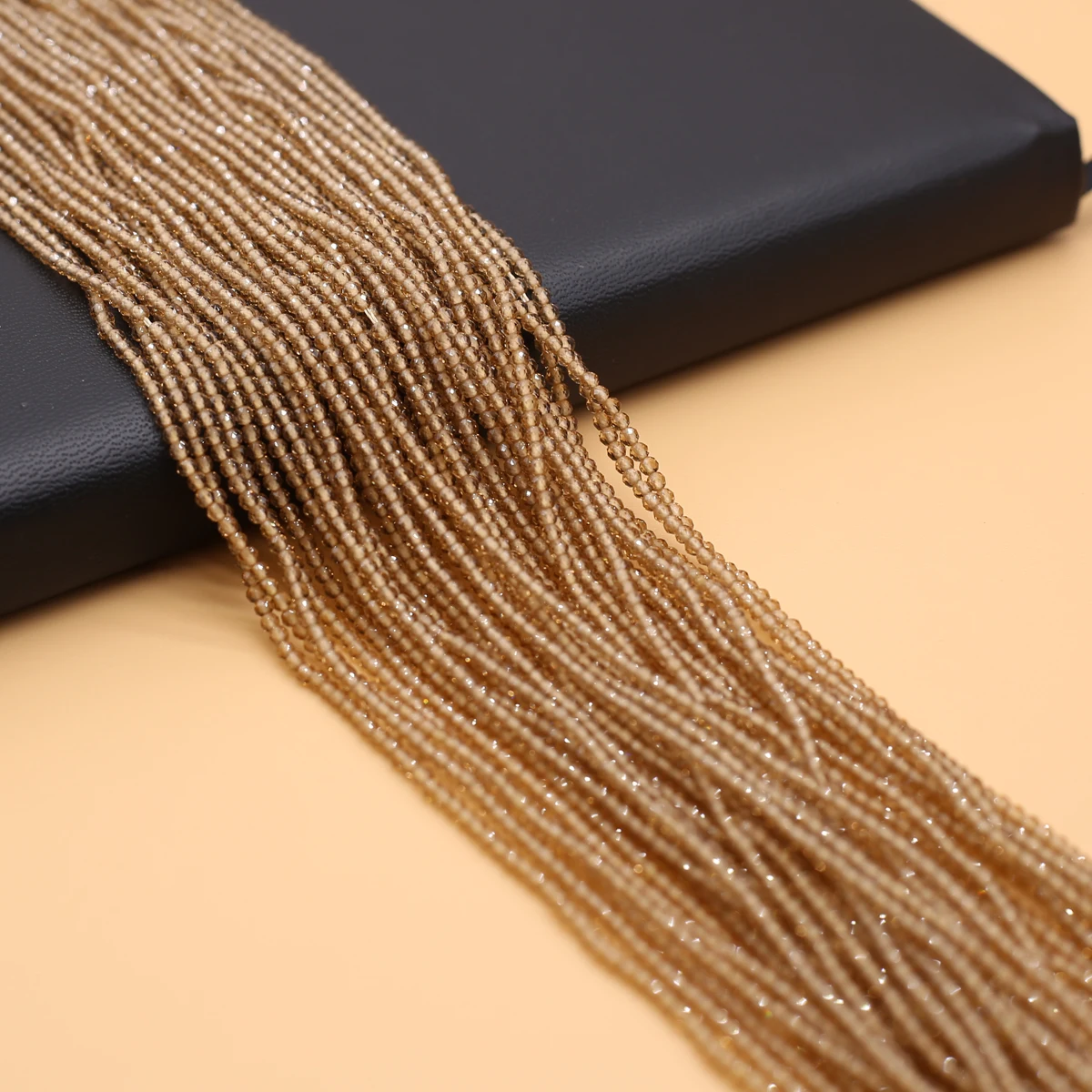 

Natural Stone Small Beads Faceted Bead Champagne Color Spinels Loose Spacer Beads for Jewelry Making DIY Bracelet Necklace