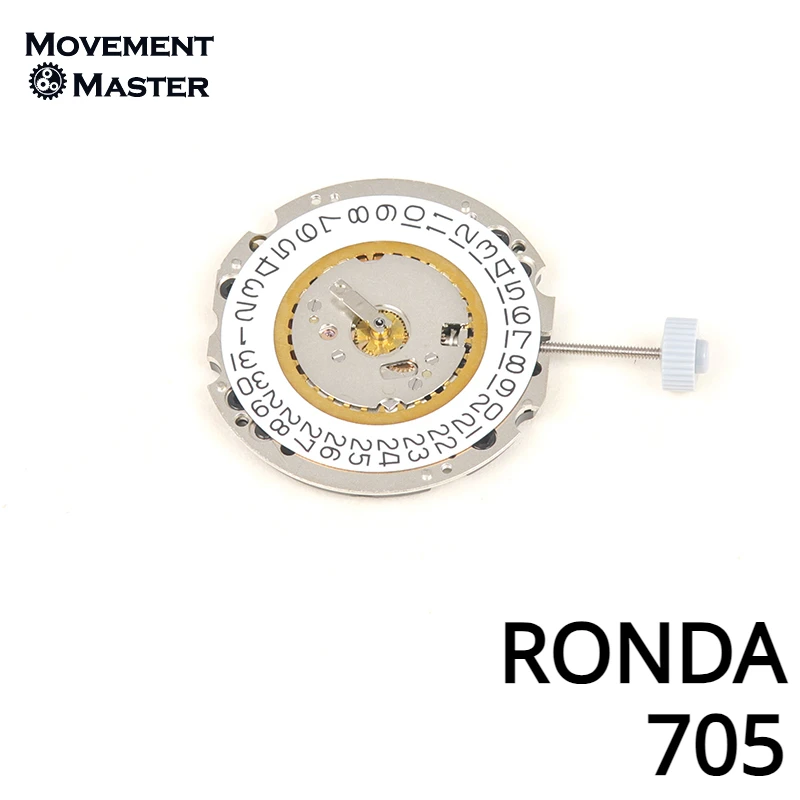 Швейцарский оригинальный кварцевый механизм RONDA 705 с датой на 3/6, абсолютно новые и оригинальные запчасти для часов