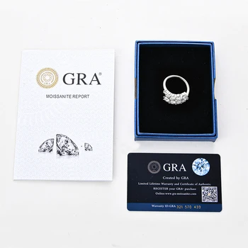 GRA Certified Moissanite Rings for Women Adjustable S925 Sterling Silver Sparkling Wedding Band Jewelry Gifts anillos 6