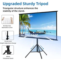 VEIDADZ Projector Screen With Stand Foldable White Wrinkle-Free 60-120 inch 16:9 Screen With Bag for Home Theater Indoor Outdoor - Image 3