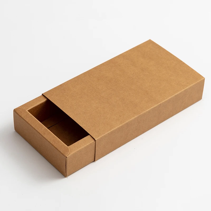 10pcs/lot gift box drawer style candy jewelry packaging box kraft paper box suitable for wedding party favors with custom logo