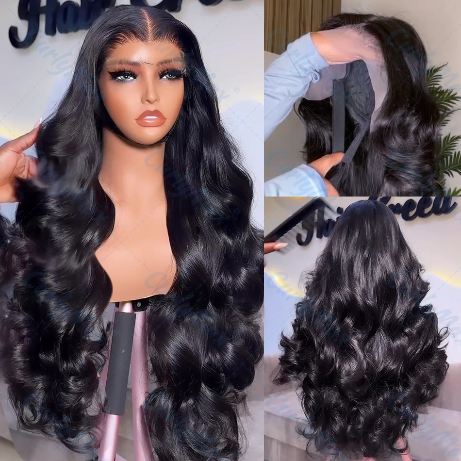 Body Wave Lace Front human hair wig 30 40 Inch 13x4 250% Brazilian Water Wave 13x6 HD Transparen Lace Frontal For Women