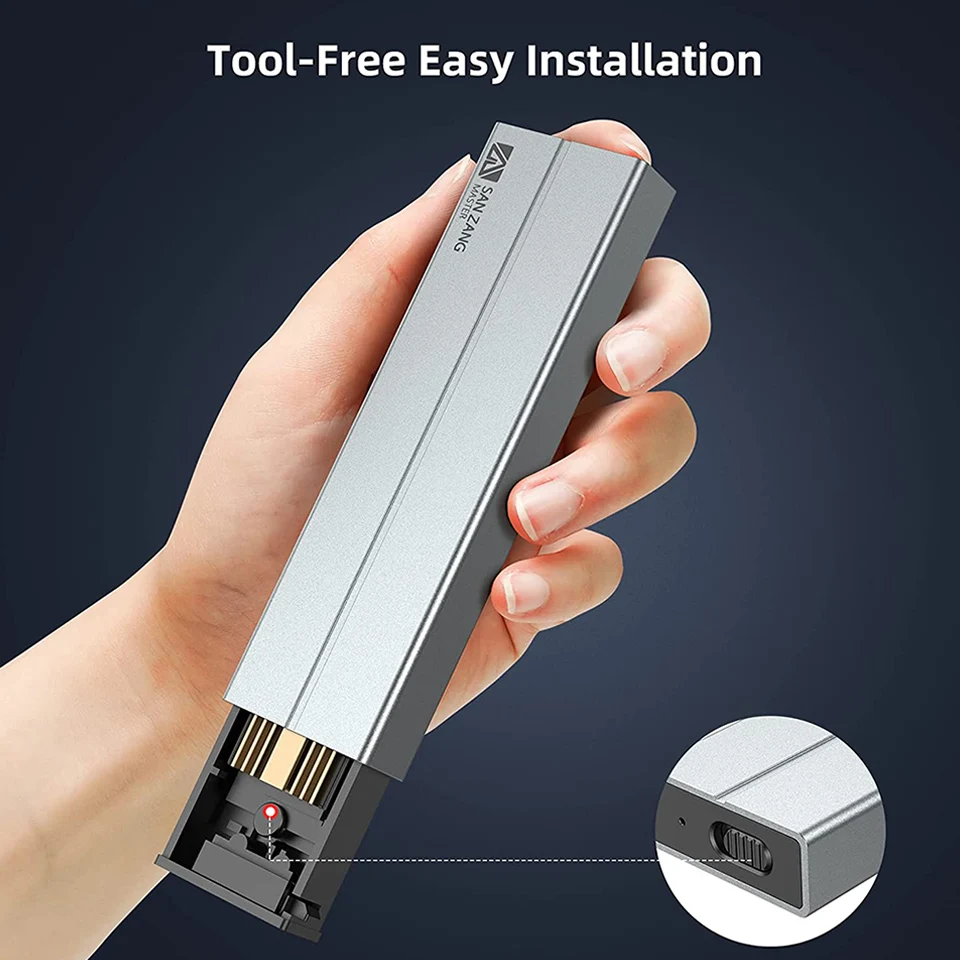 SANZANG M.2 NVMe SSD Ŭ NGFF SATA  ̽, M2 USB 3.2 C Ÿ ϵ ũ Ͽ콺, B & M Ű, HD 丮 ڽ, PC ƮϿ