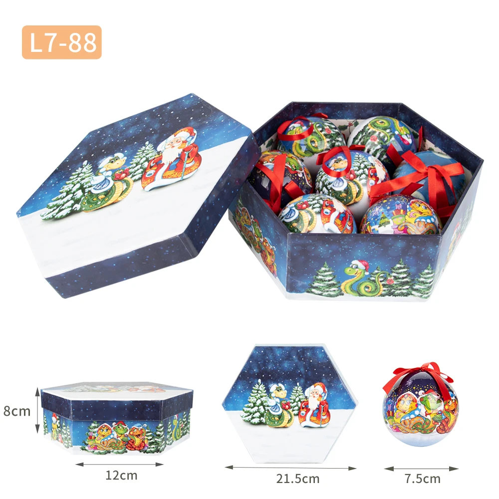 thumbnail image 1 of 7 piezas de bolas navideñas decorativas de Año Nuevo 2024 para el hogar, adornos navideños, bolas de PVC de alce, decoración para el día de Navidad, 1 of 5