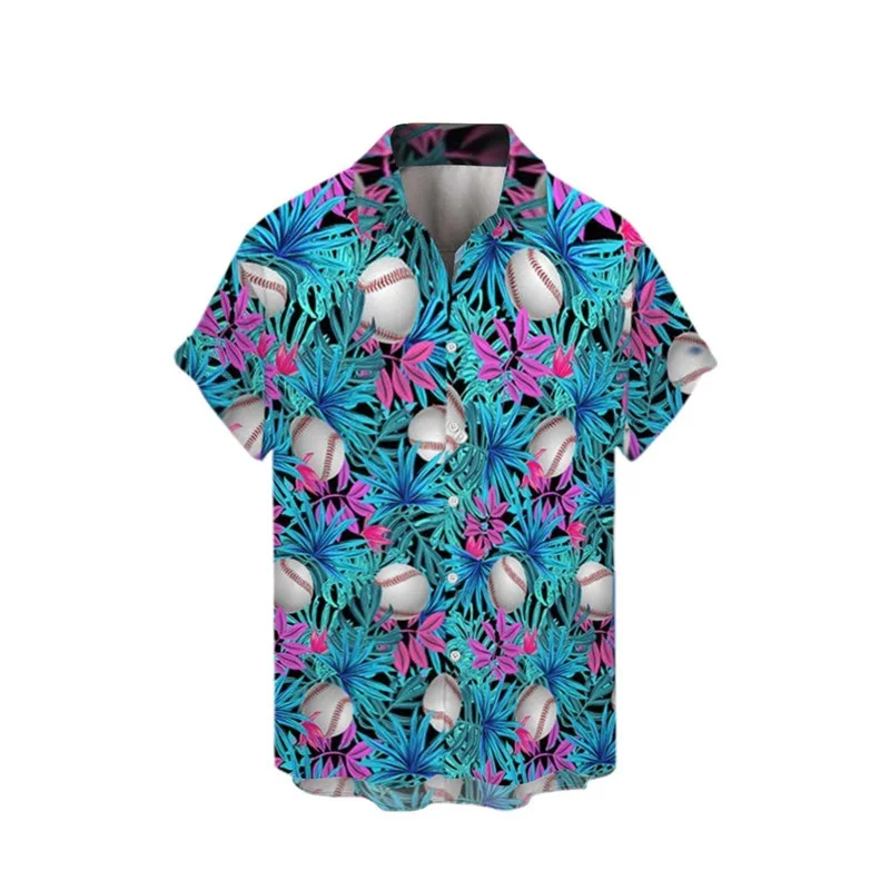 thumbnail image 1 of Camisas casuales de verano para la playa para hombre, camiseta con botones de manga corta con estampado 3D de animales, para hombre, Hemd Sommer Herren, 1 of 5