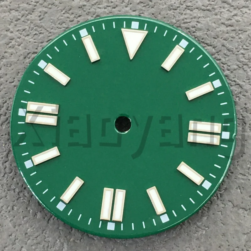 Sterile Glossy Green Luminous Watch Dial, 29mm