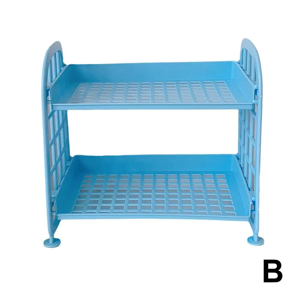Ins Cute Room Storage Organizer Storage Rack Kawaii 2 Storage Rack Desktop Layer Storage Bathroom Jewelry Rack Shelf Cosmet W7S0 5