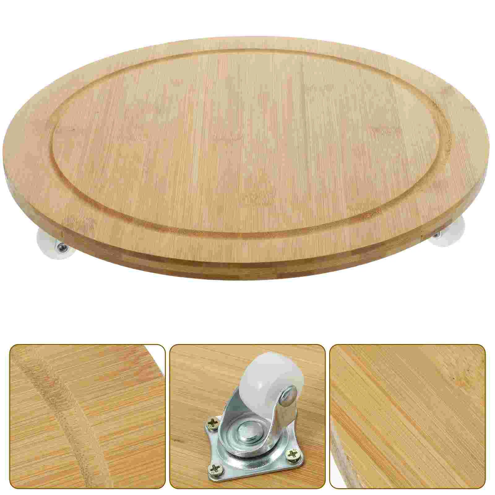 

Mobile Flower Pot Stand Wooden Serving Tray Shelf House Shelf Plantssser Mover Wheeled Pallet Flowerpot Base Outdoor for