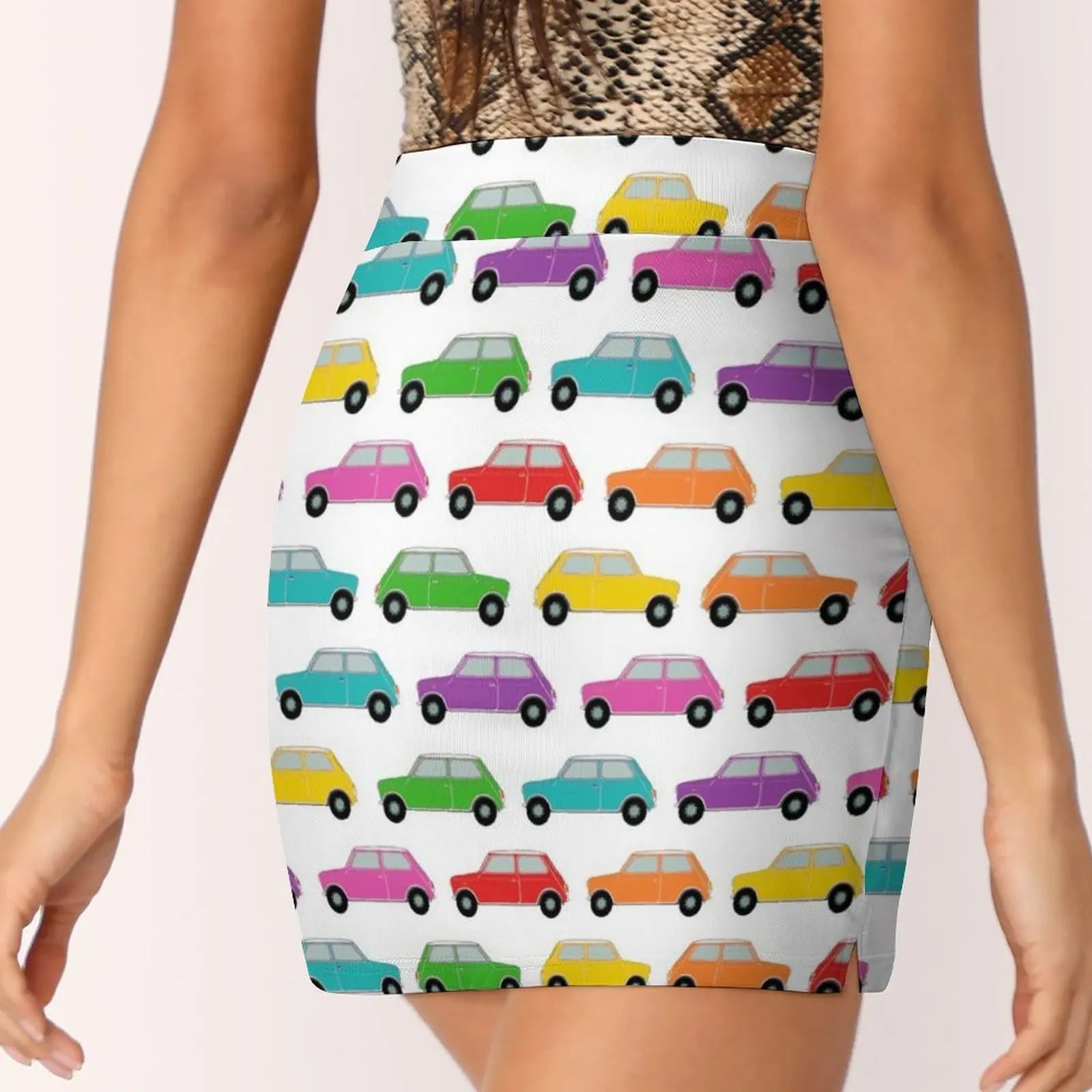 Classic Mini , Rainbow Mini Car , vintage UK car. Light proof trouser skirt skorts for women cosplay summer dress women 2024