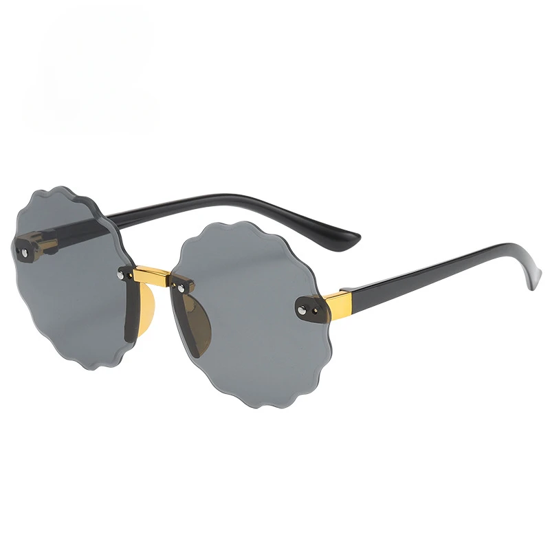 Oversized Rimless Flower Round Sunglasses Women Trendy Ocean Lenses Men's Sun Glasses Shades UV400 Eyewear Shades lentes de sol