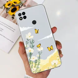 Floral Butterfly Pattern Soft Silicone Phone Case for Redmi 9 Activ (Lavender)