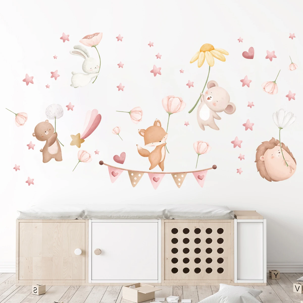 Wall Stickers Wall Sticker 1pc Cartoon Star Animals Wall Stickers Decoration for Bedroom Decor Kids Baby Room Children's Room Wall Decals Living