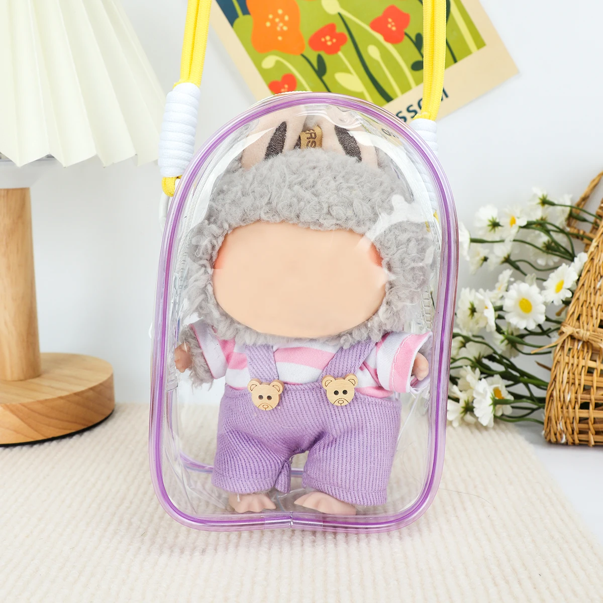 10-15cm Transparent Display Bag Protector Case for Toys & Dolls Dustproof Storage Bags Outdoor Use & Party Decor Backpack sling