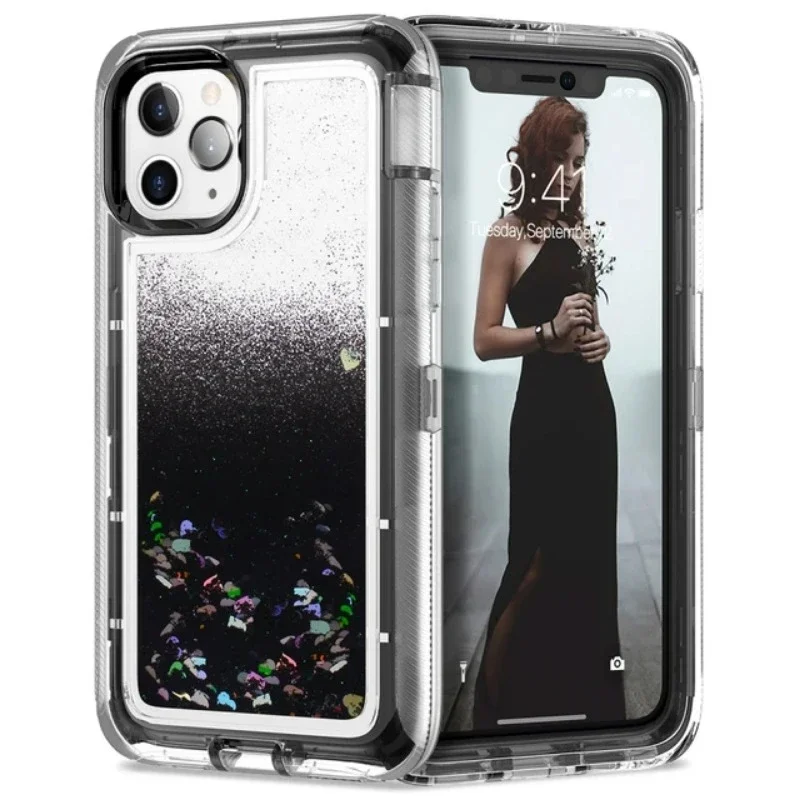 Liquid Glitter Shockproof Phone Case with 3D Sparkly Cover and Anti-Scratch Design
