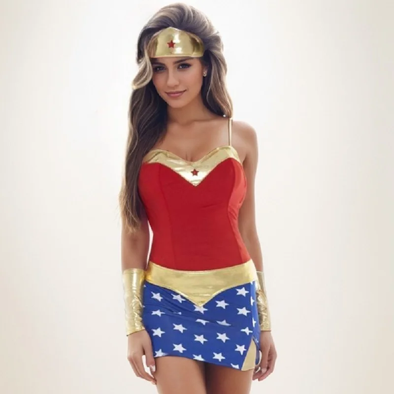 Costume da donna sexy Wonder Woman Abito di Halloween AliExpress