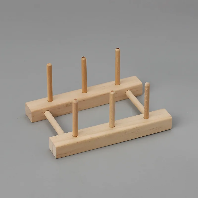 Wooden Thread Holder Storage Box Spool Yarn Holder Home Embroidery Folding Frame Multiple Size Sewing Rack Organizer