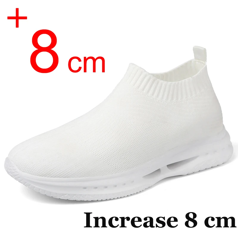 

Men's Vulcanized Shoes Elevator Shoes Fashion Breathable Invisible Heightening Sneakers Man 8CM 6CM Height Increased Socks Shoes