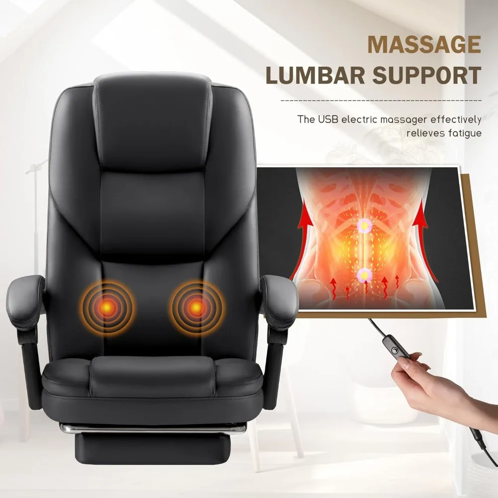 Office Chair, Executive Office Chair with Foot Rest Big and Tall Offices Chair Ergonomic Home Offices Desk Chairs Reclining High 5