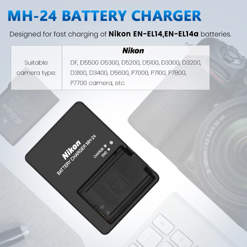 HOT Nikon D3400 Nikon Mh 24 Charger Nikon MH-24 Carregador