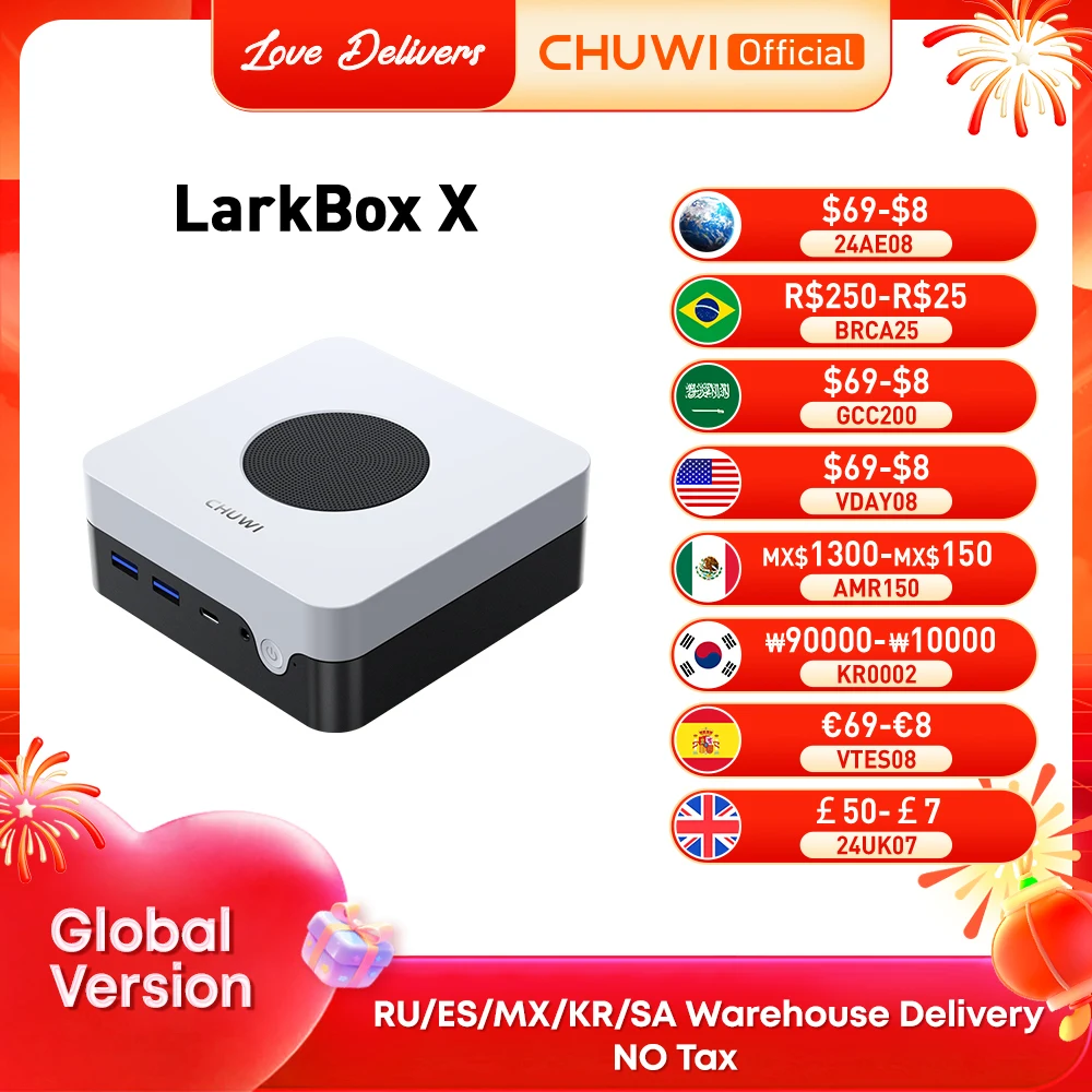 Chuwi Larkbox X Mini Pc 12Gb Ram 512Gb Ssd Intel N100 Game Pc Uhd Graphics Per Processori Intel Di 12Th Gen Wifi 6 Computer Desktop