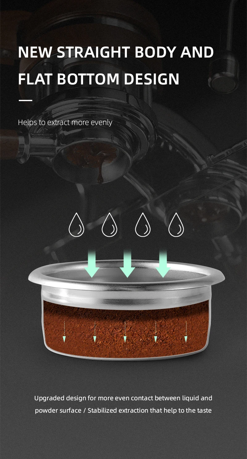 Espresso Coffee Filter Basket Stainless Steel Double Layer Filters