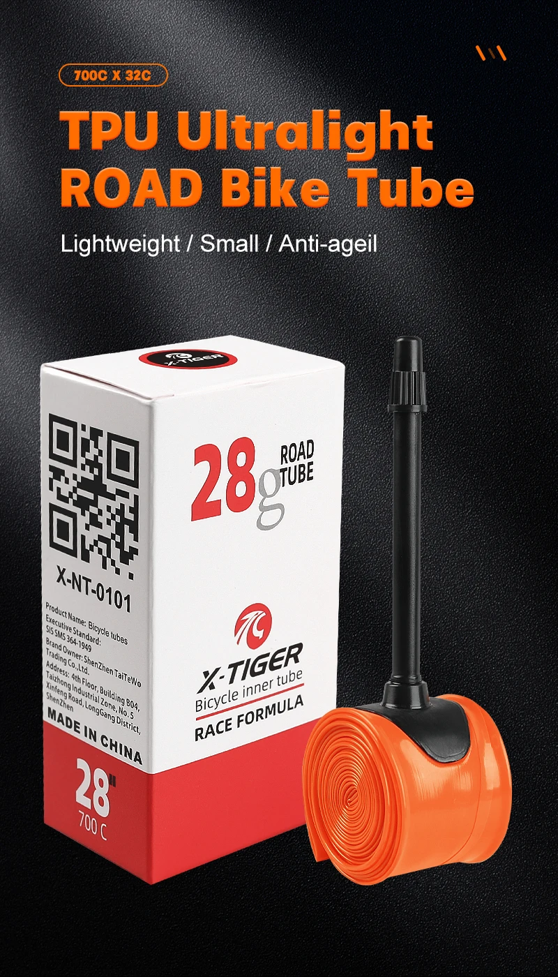 Description Picture 2 of itemX-TIGER Ultra Light 28g Bicycle Inner Tube 700X18 23 25 28 32C Road Mountain Bike TPU Tire 65mm Length French Valve Bike Accesso