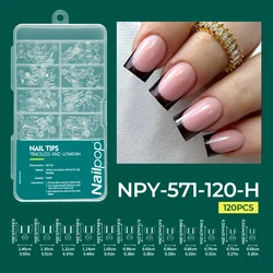 Nailpop Gel Nail Tips Collection - 120pcs Box, Medium to Short Almond/Square Shapes, Easy Soak Off Extensions (Coffin 005)