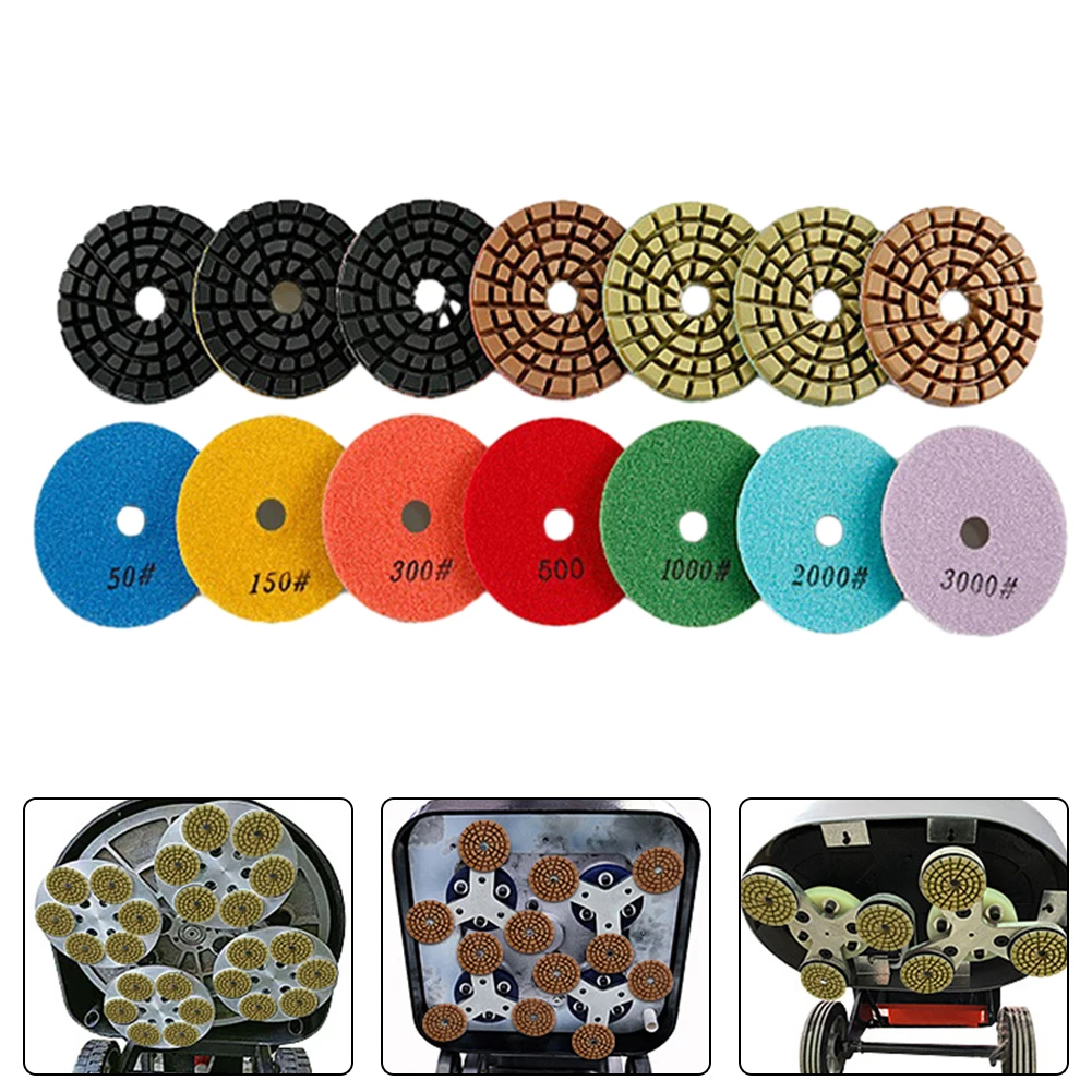 

1PC 4 Inch Diamond Polishing Pads 100mm Flexible Wet Concrete Floor Polishing Pad For Granite Marble Grinding Disc